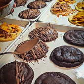 Cookie Cabin cookies being decorated