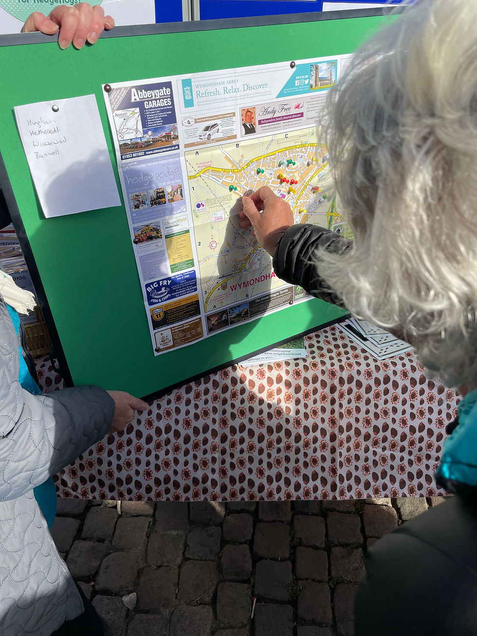 Adding a pin to record a hedgehog sighting
