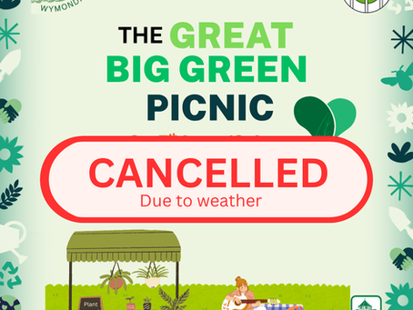 Poster with red text on it stating “Cancelled"