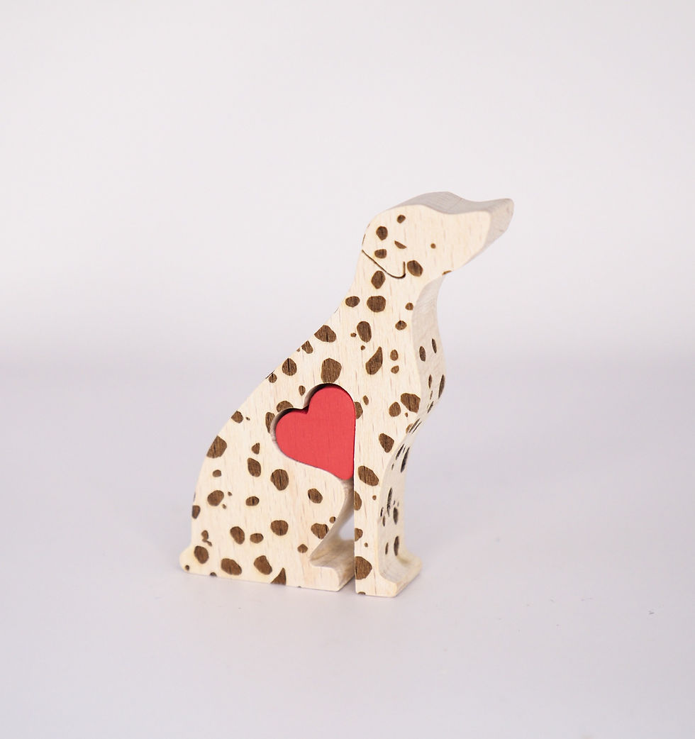 wooden dalmatian figurine