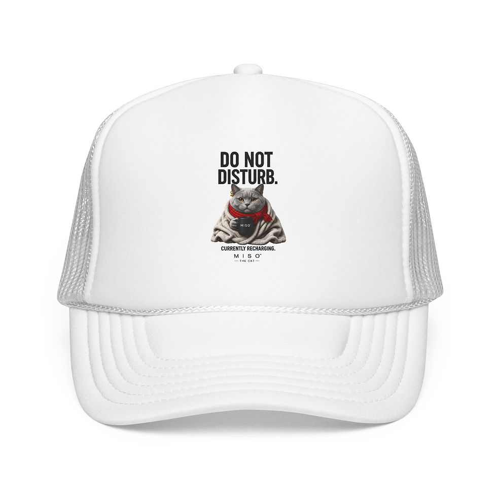 Thumbnail: Miso the Cat Trucker Hat — Do Not Disturb | Embroidered Streetwear Cap
