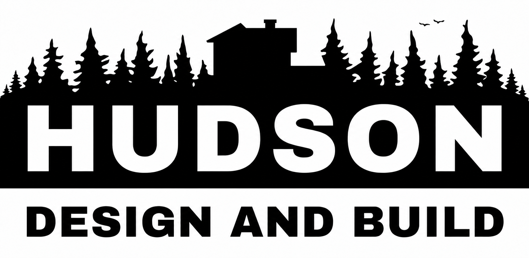 Hudson Design and Build spruce tree and house logo
