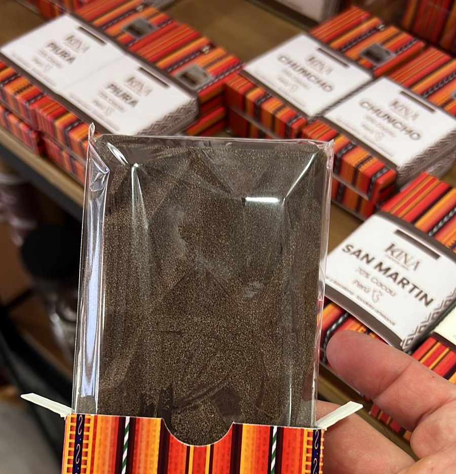 Ejemplo de barra de chocolate desatemperada