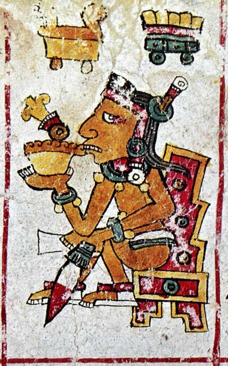 Cerámicas mayas donde se observa el consumo de cacao