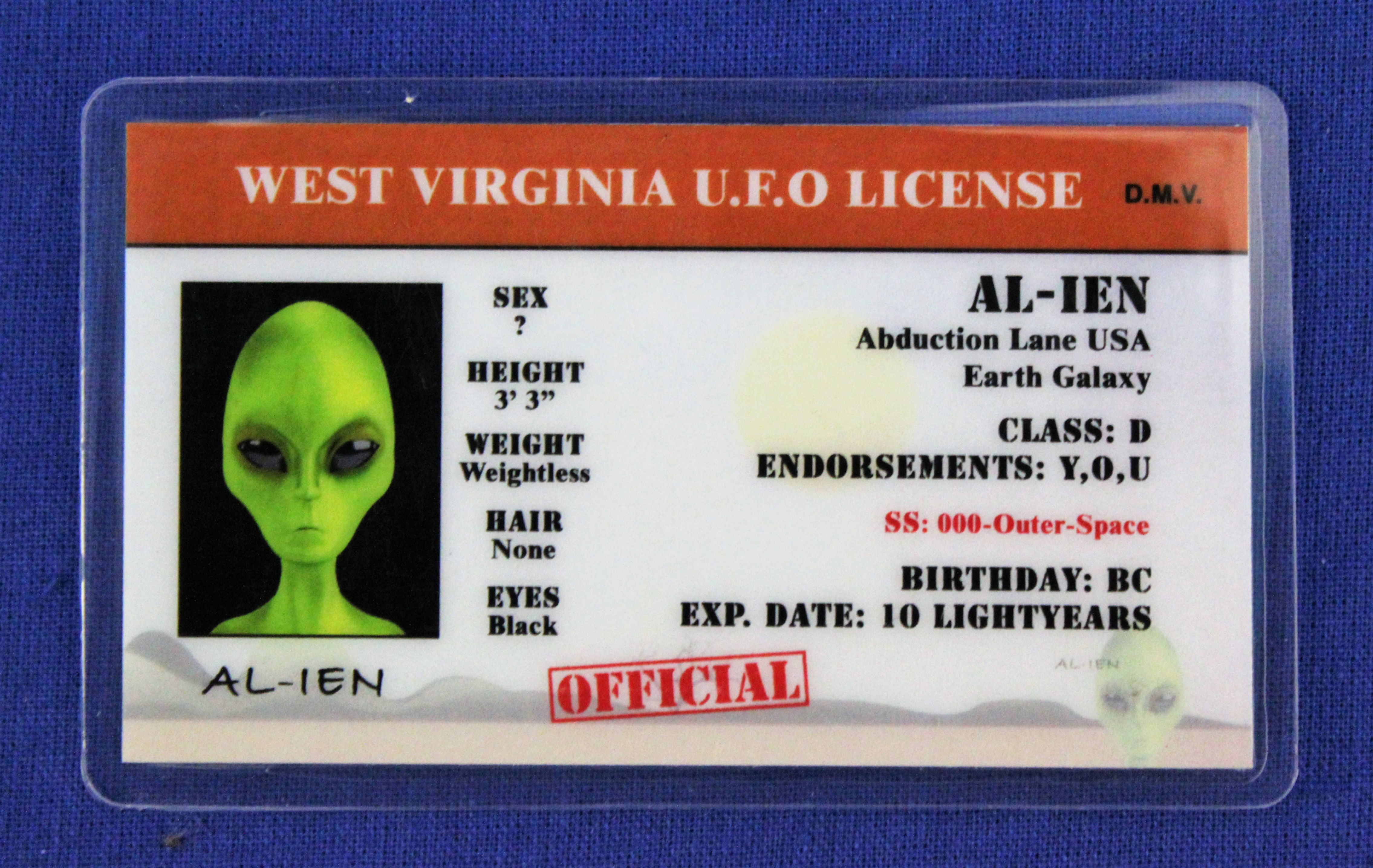West Virginia U.F.O. License
