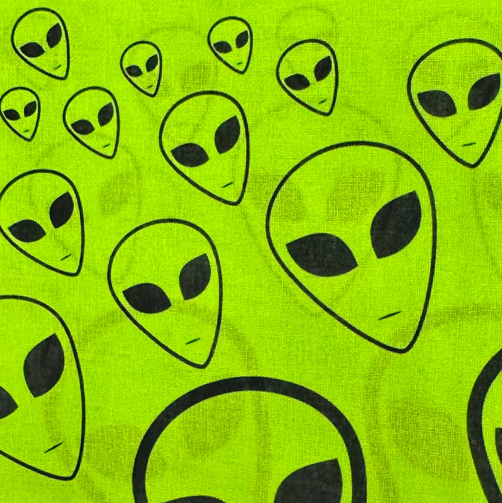 Lime Alien Head Bandana