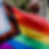 An neuroqueer (neurodivergent and LGBTQ+) individual holding an LGBTQ+ flag.