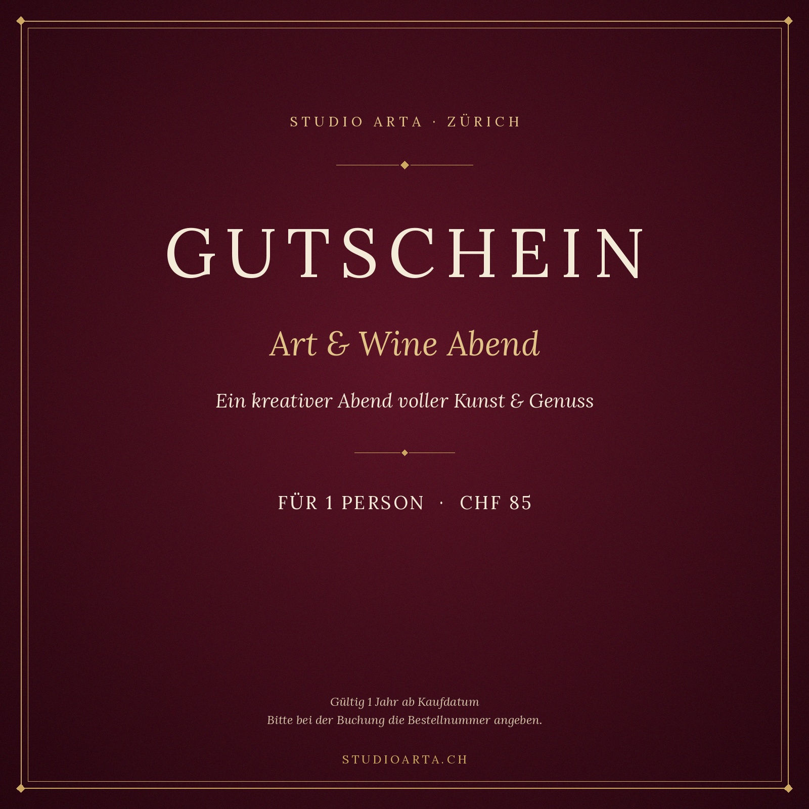 Gutschein Art & Wine Abend in Zürich - CHF 85