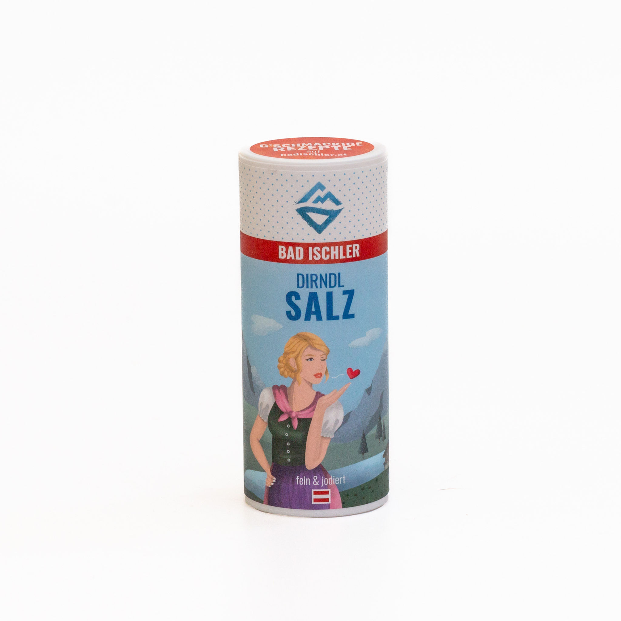 Fine iodized table salt BAD ISCHLER Dirndl Edition, shaker 200 g