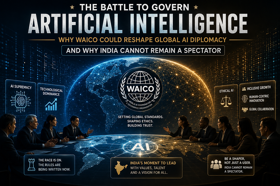 The Battle to Govern Artificial Intelligence Has Begun: Why WAICO Could Reshape Global AI Diplomacy and Why India Cannot Remain a Spectator