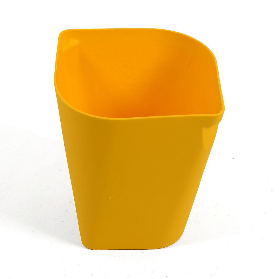 Miniatura: Cesto papelero PÉTALO color amarillo, vista en perspectiva