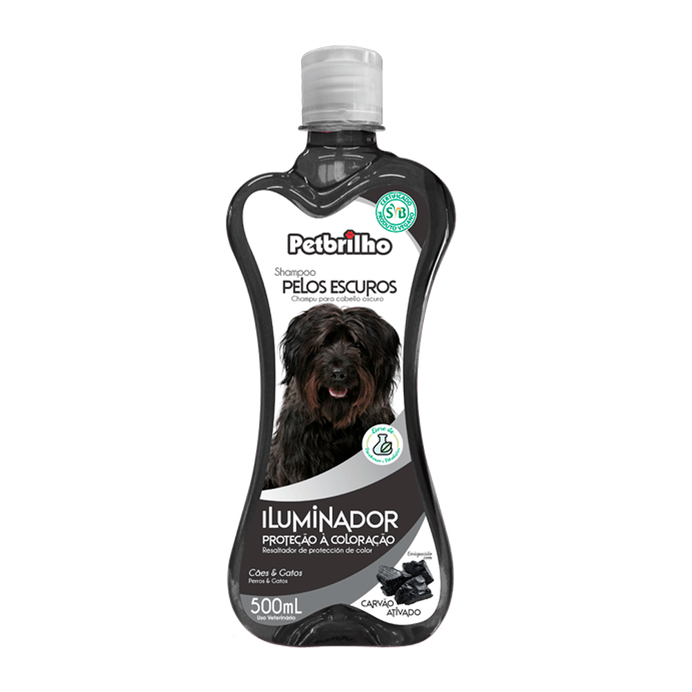 Shampoo Petbrilho Pelos Escuros Com Carvão ativado 500 ml