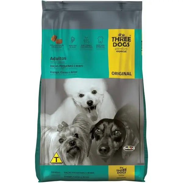 ThreeDogs Original Raças Pequenas 10.1 kg e 15 kg