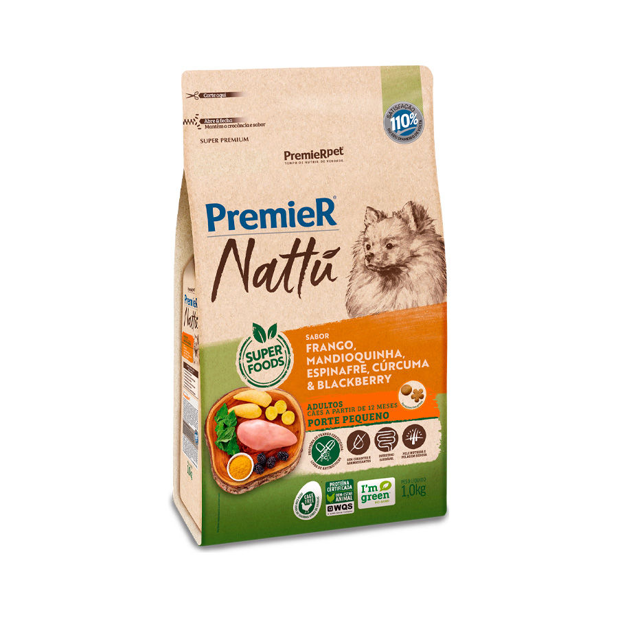 Premier Nattu Raças Pequenas Frango e Mandioquinha 2.5 kg e 10 kg