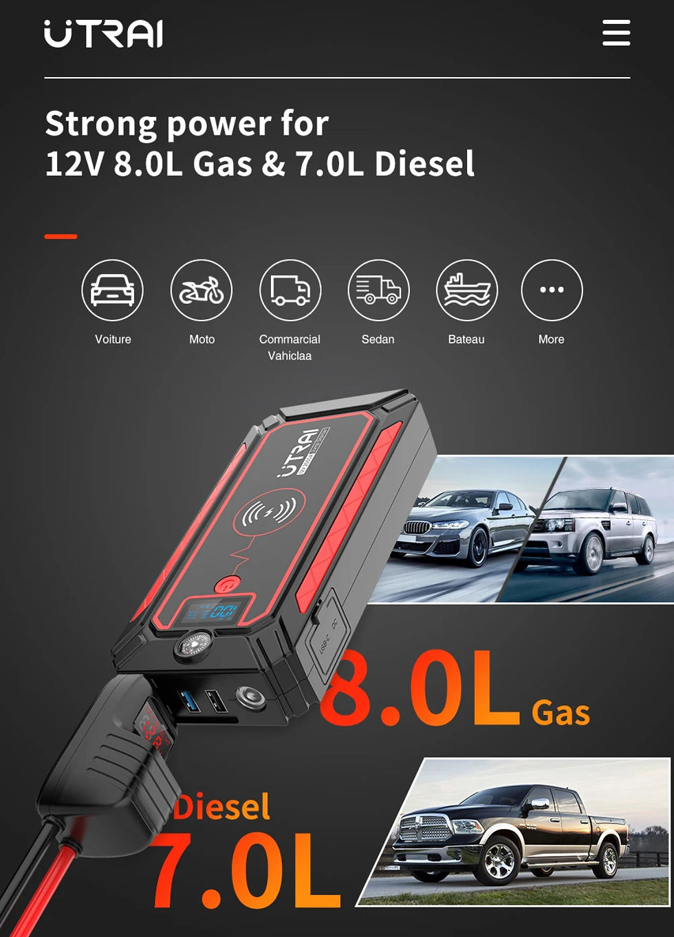 Miniatyrbilde: Jump Starter & Power Bank 2500A/24000 mAh( Member price 895:-)
