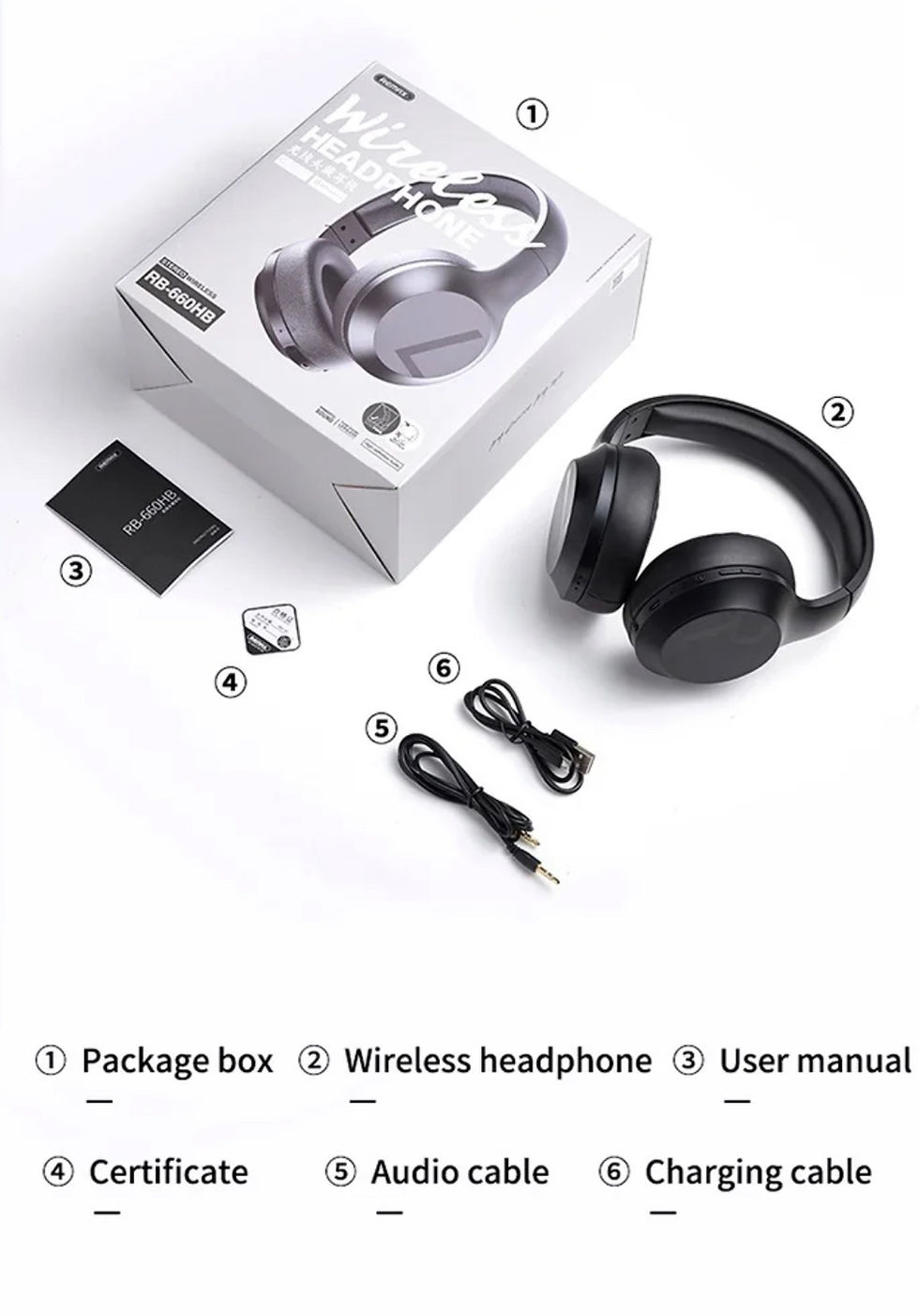 Thumbnail: Remax Wireless Stereo Headphone RB-660HB(Member Price 355:-)