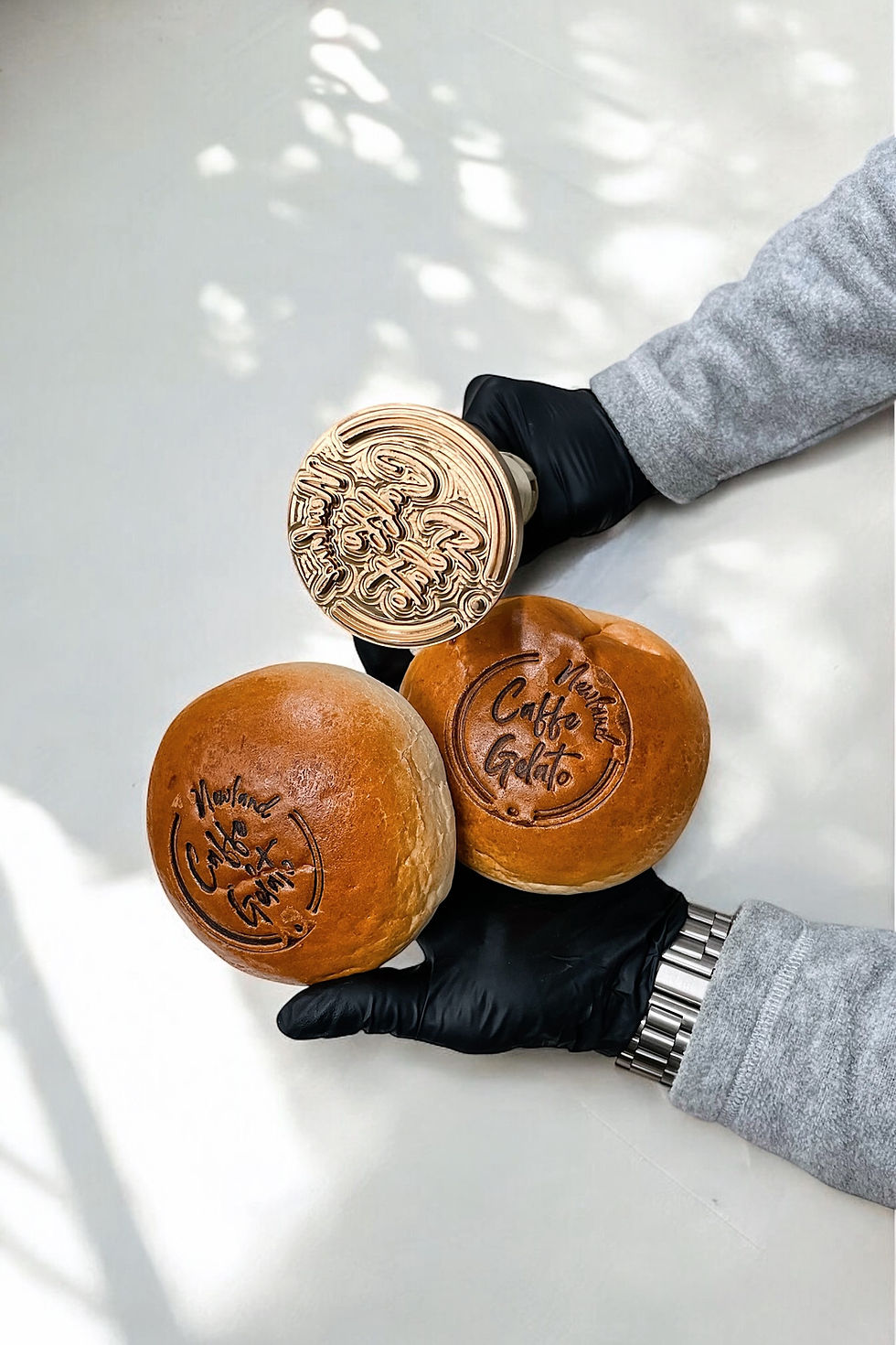 Küçük resim: hamburger ekmeği markalama damgası, sıcak baskı mührü, ekmek markalama damgası, restaurant damgası, kişiye özel sıcak baskı