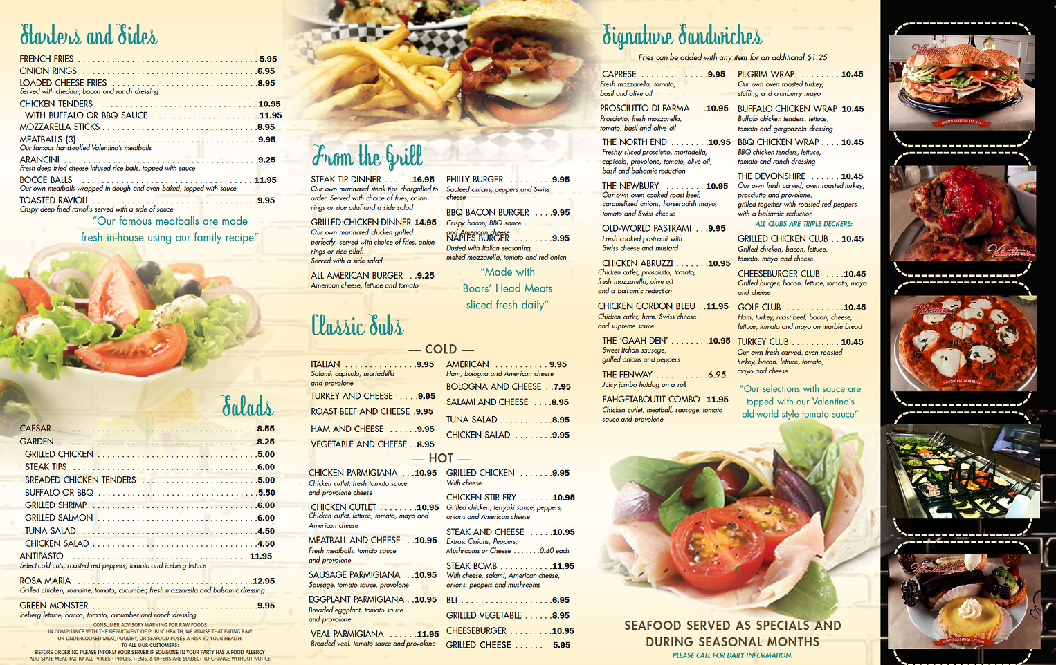 MENU CAFE VALENTINO