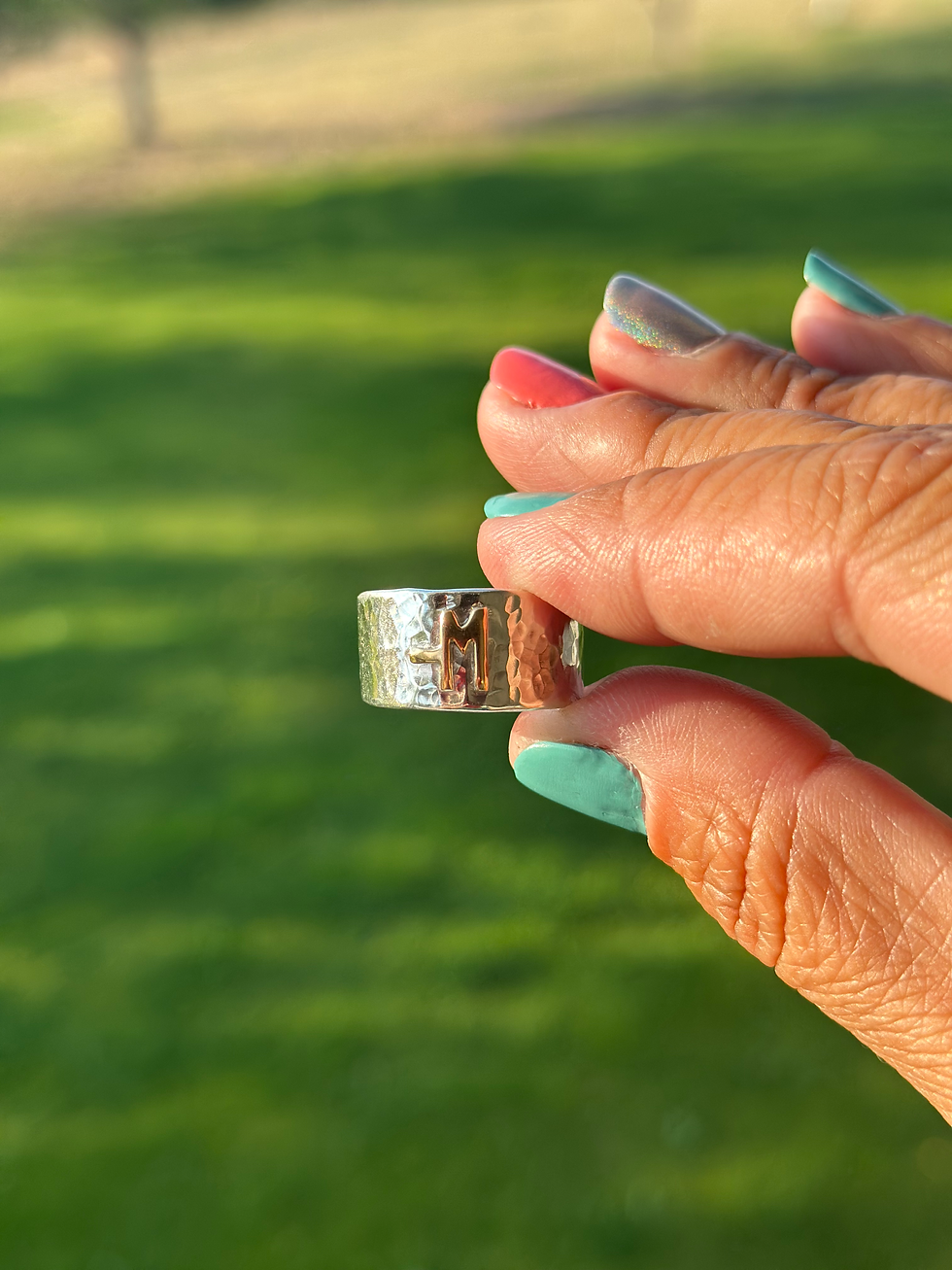 Thumbnail: MTO Sterling Silver and Bronze Brand Ring