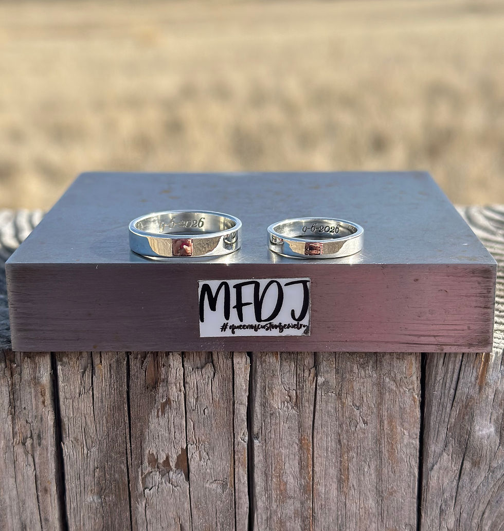 Thumbnail: MTO 5mm Engraved Sterling Silver Band