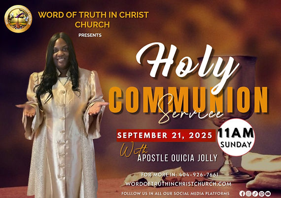 Brown Joyful Holy Communion Sunday Service Postcard.jpg