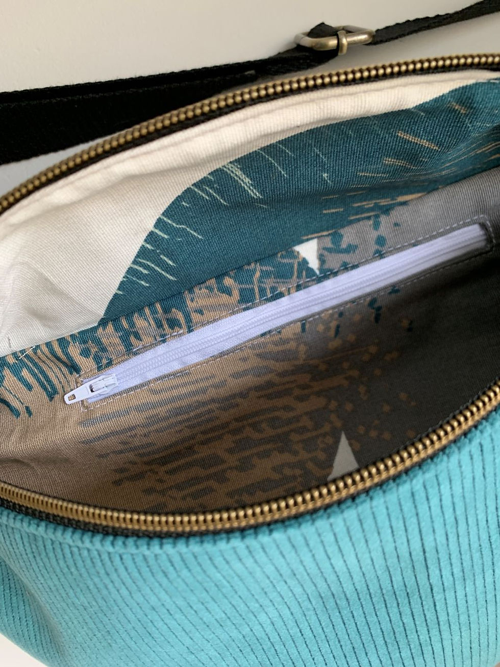 Miniature : Sac banane tissu bleu