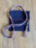 Pochette pour femme en toile épaisse bleue marine