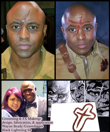 Wayne brady, gravedigger, black lightning, dc comics, warner brother, makeup department