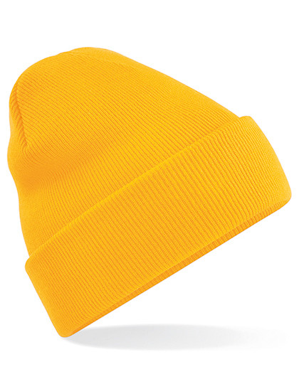 Gelbe Strickmütze, kuschelig weich.