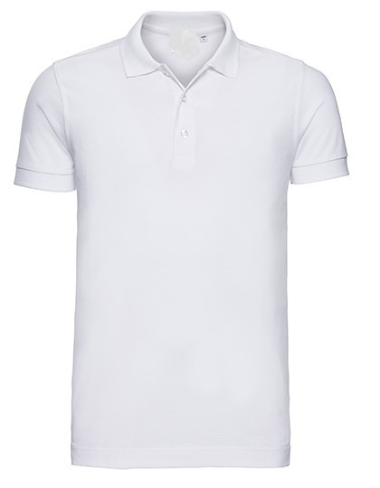 Weißes Poloshirt, kurzärmelig, BIO-Shirt "REITEN", bequem