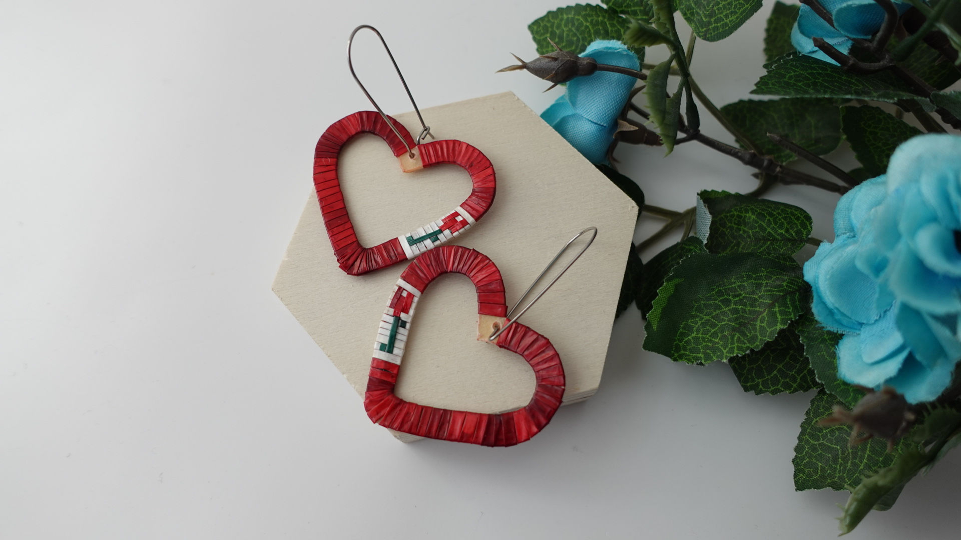 Quill Wrapped Heart Earrings