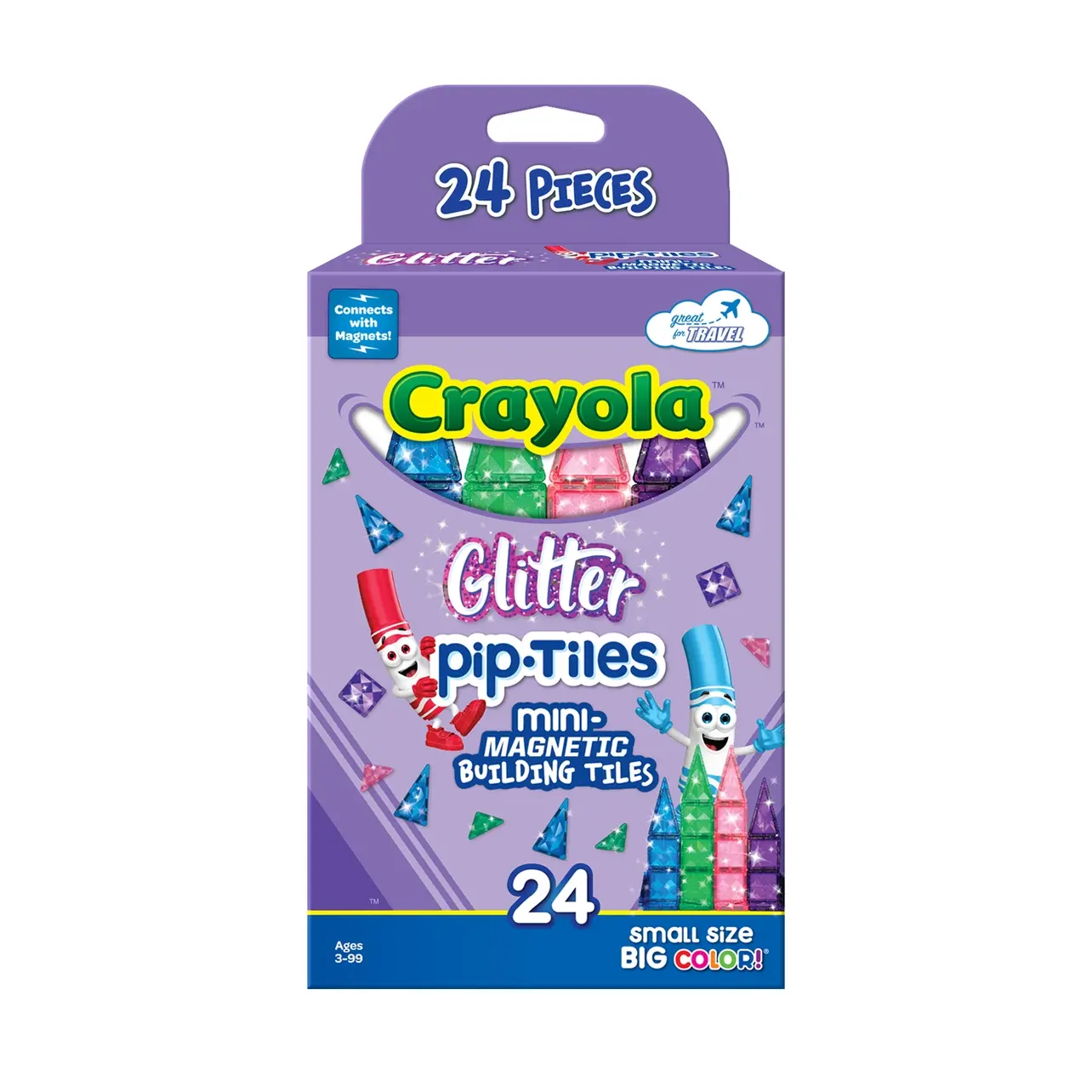 Crayola Mini Glitter Pip Magnetic Tiles 24-Piece Set