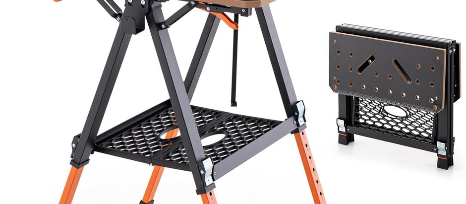 IRONMAX Folding Work Table, 2-in-1 Heavy Duty Workbench & Sawhorse
