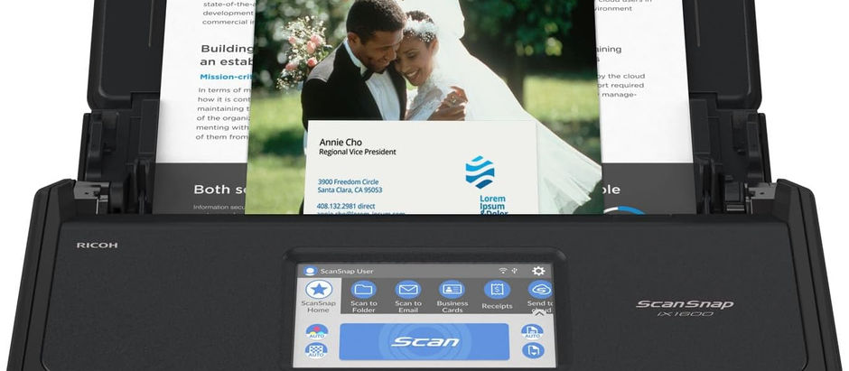 ScanSnap iX1600 Wireless or USB High-Speed Cloud Enabled Document, Photo & Receipt Scanner