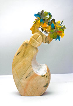 Pueblo Corn Dancer with Feathers