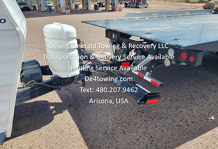 Towed to Haul RV Travel Trailer with a Rollback Flatbed Tow Truck, A Long Distance