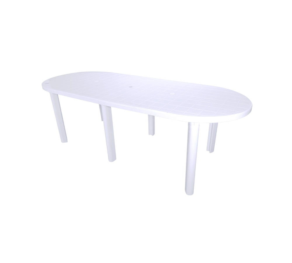 MESA DE PLÁSTICO OVALADA GRANDE 230 X 90 X 73 CM