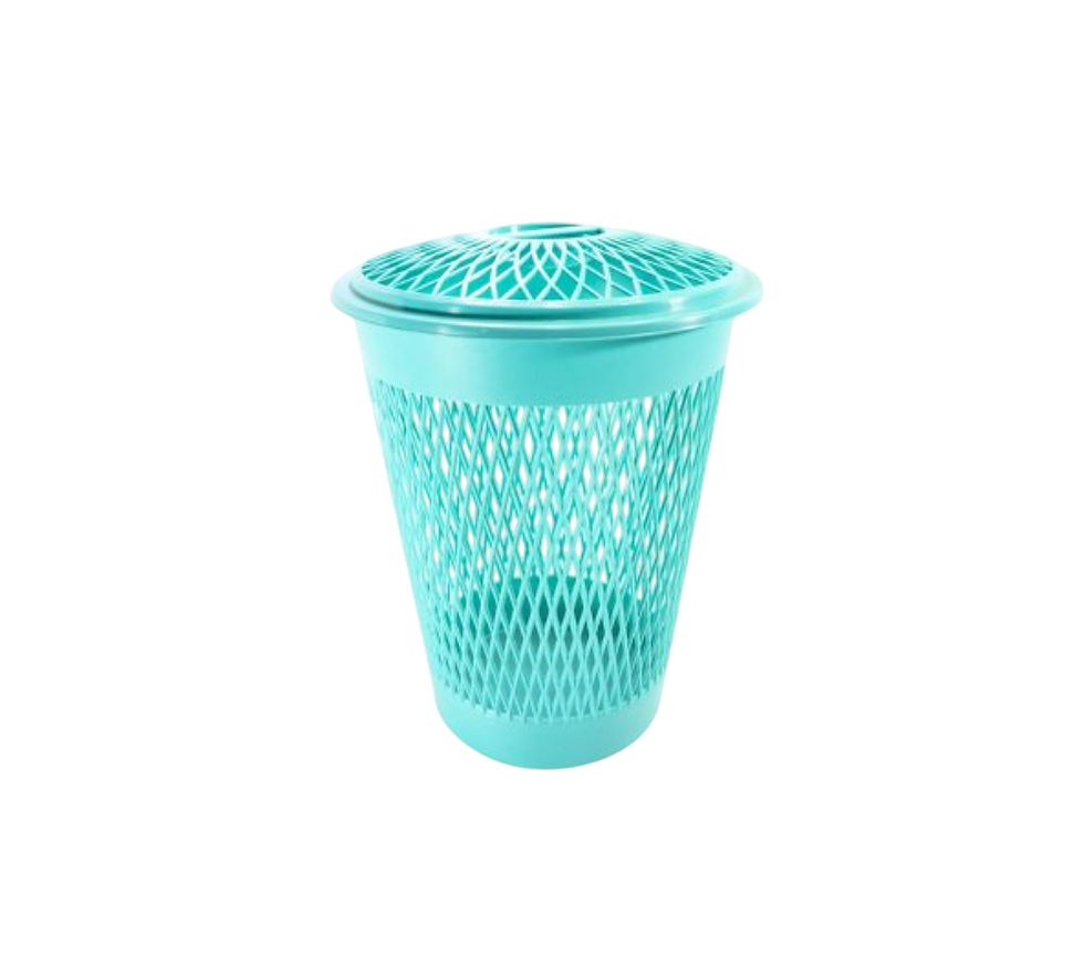 CESTO PLÁSTICO CÓNICO CON TAPA PARA HOGAR 20 KG