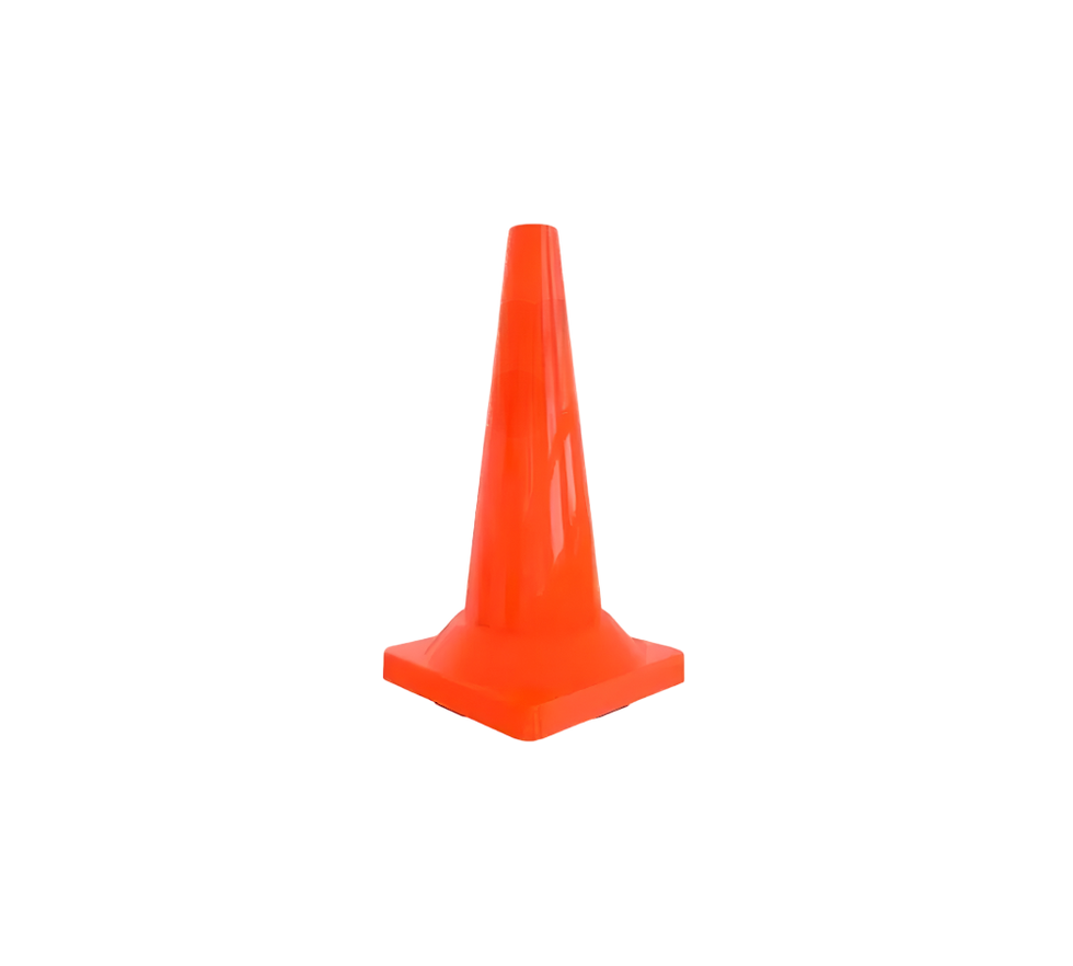 CONO VIAL FLEXIBLE DE 91 CM SIN REFLEJANTE CON BASE PESADA