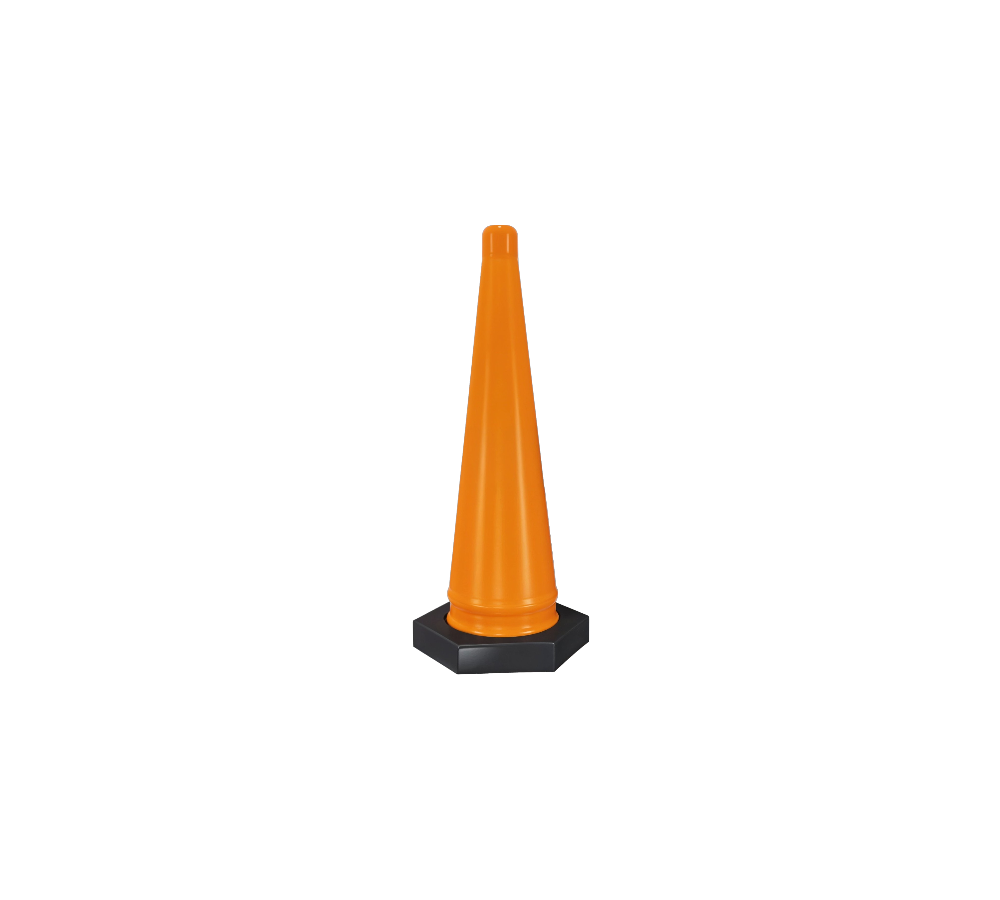 CONO VIAL DE PLÁSTICO CON BASE HEXAGONAL 75 CM SIN REFLEJANTE