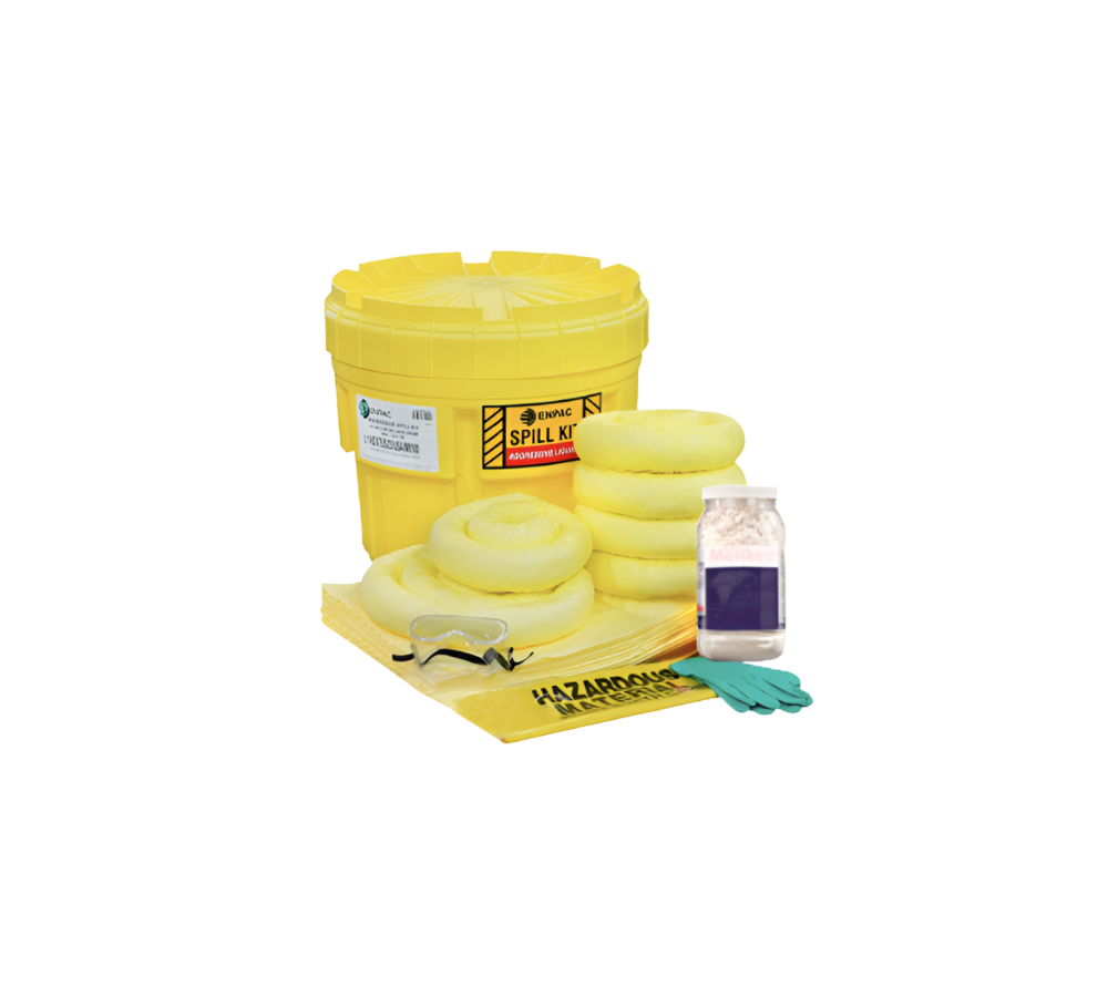 KIT ANTIDERRAMES PARA LÍQUIDOS AGRESIVOS HAZMAT DE 189 LITROS CON TAMBOR
