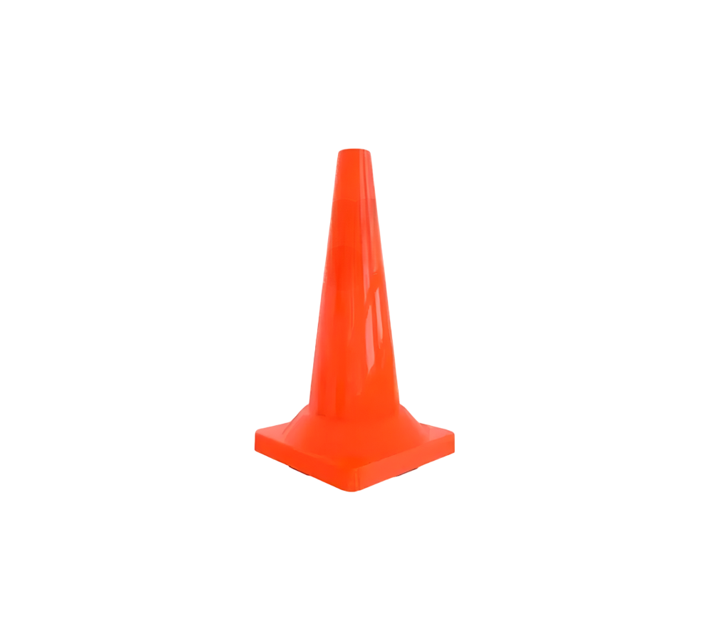 CONO VIAL FLEXIBLE DE 91 CM SIN REFLEJANTE CON BASE PESADA
