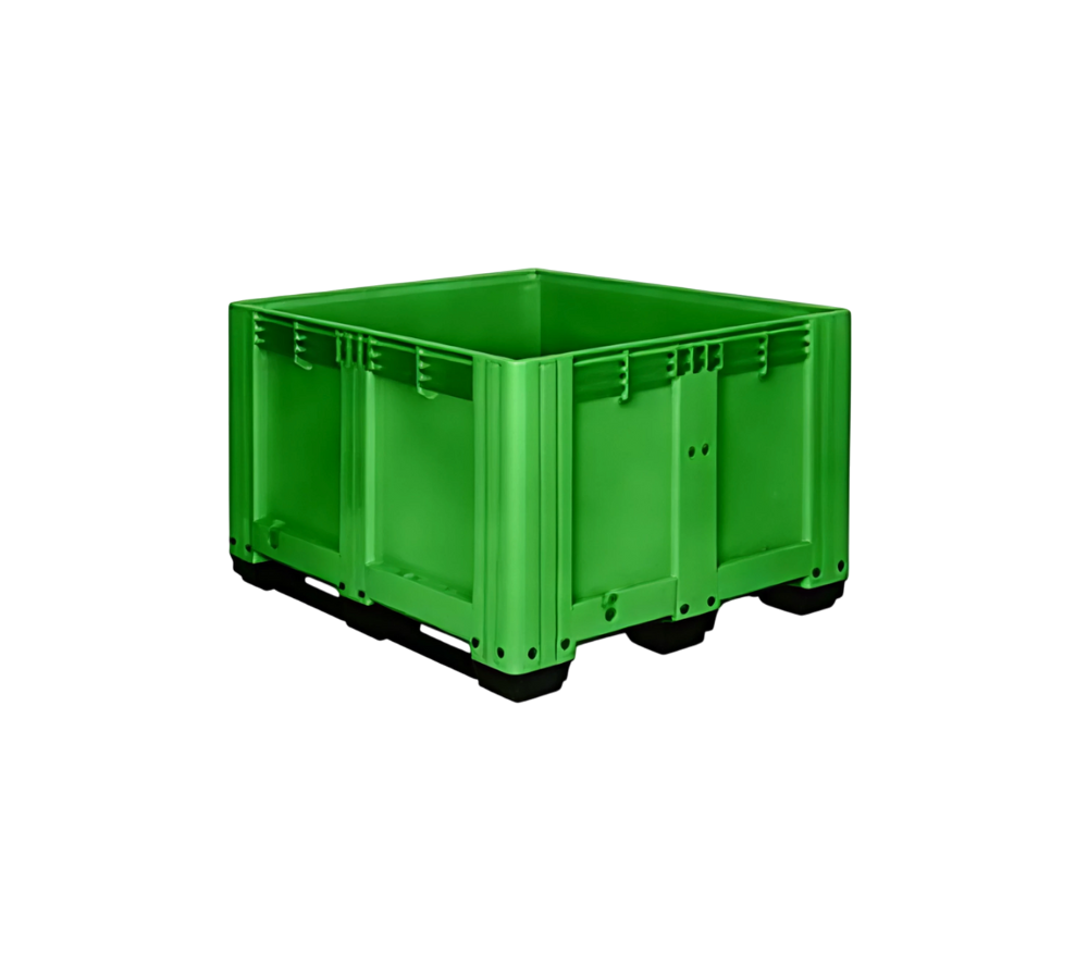 CONTENEDOR INDUSTRIAL DE PLÁSTICO 825- A 120 X 100 X 82.5 CM CON 3 TRAVERSAS