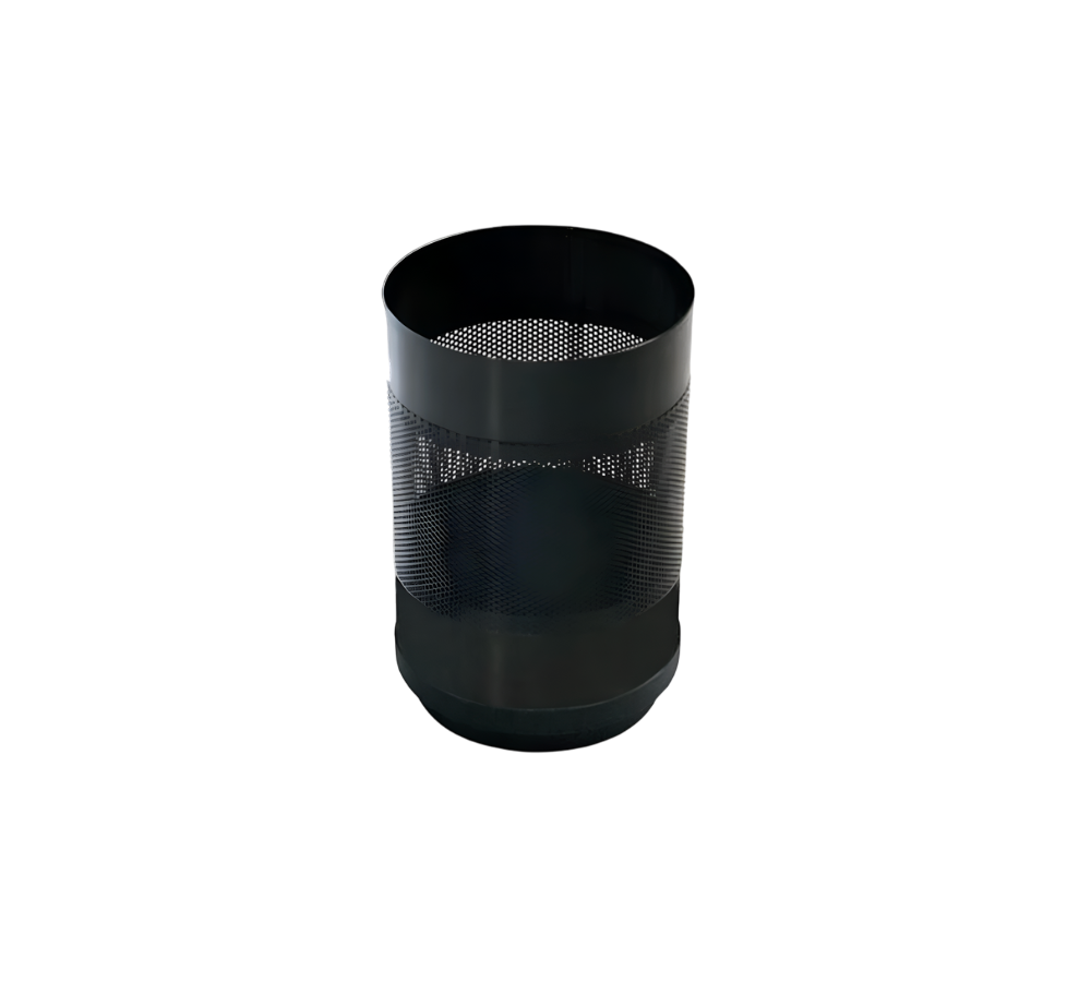 CESTO DE ACERO CON LAMINA PERFORADA NEGRO 24 X 33