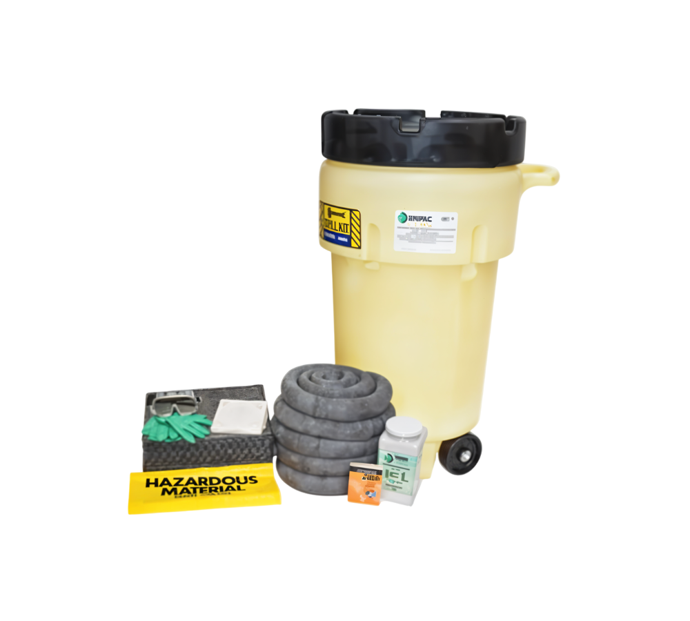 KIT ANTIDERRAMES HDPE UNIVERSAL DE 189 LITROS CON RUEDAS