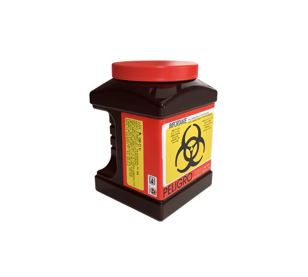 CONTENEDOR RPBI HERMÉTICO ROJO PARA LÍQUIDOS 1.7 L