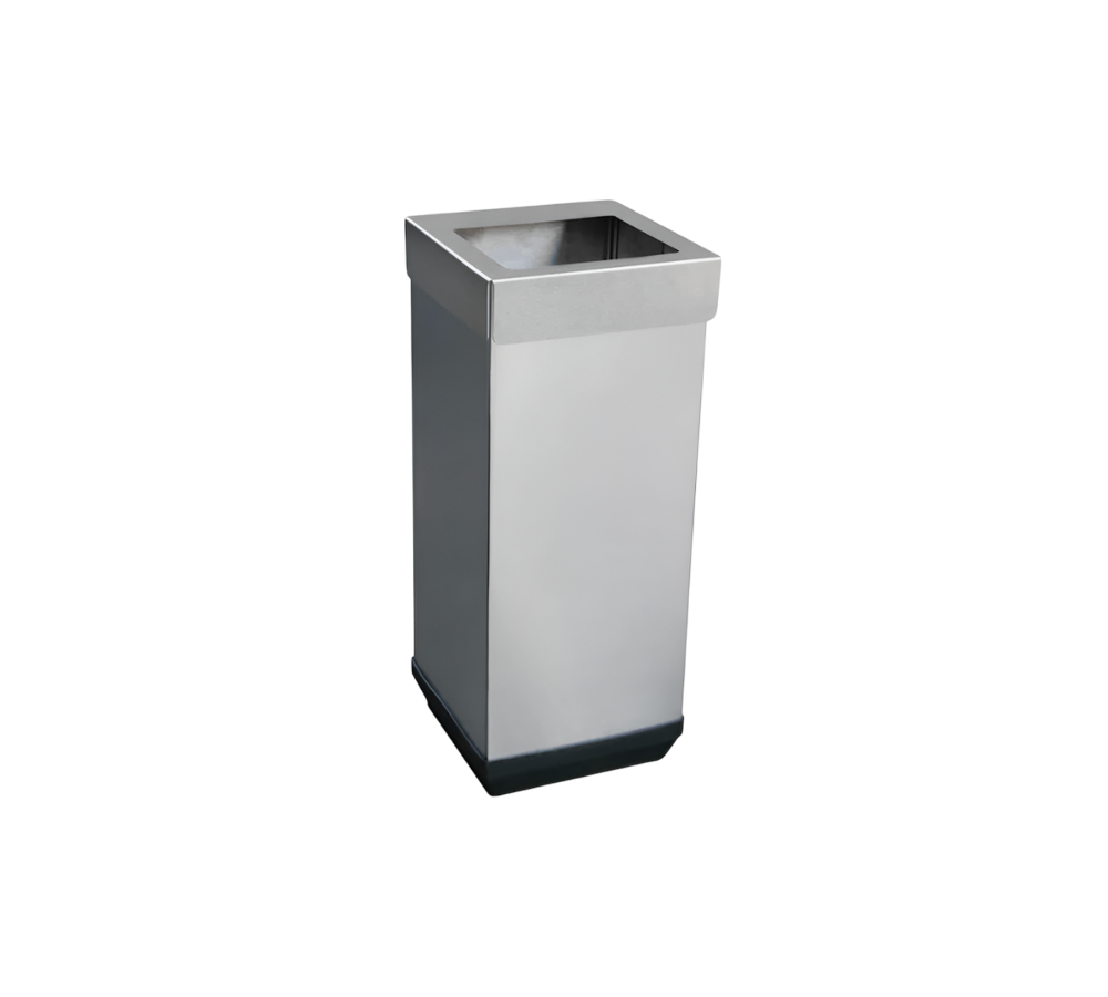 CONTENEDOR DE BASURA CUBO DE ACERO INOXIDABLE 26 X 26 X 65