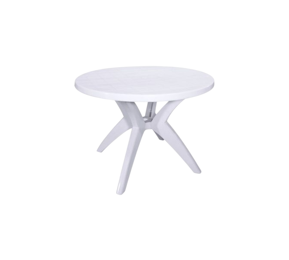 MESA REDONDA DE PLÁSTICO REFORZADA 99.5 X 72.5 CM