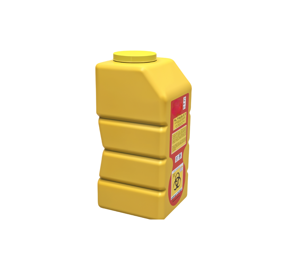 CONTENEDOR RPBI AMARILLO PARA LÍQUIDOS 12 L