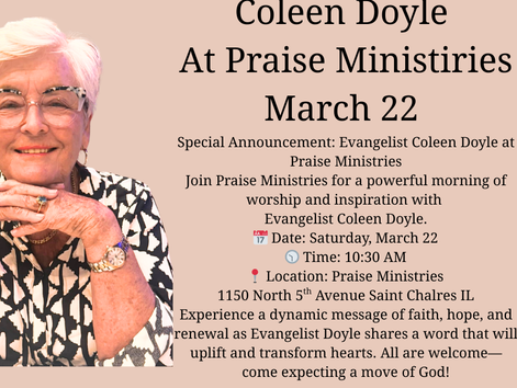 Guest Speaker Sunday 22 March Colleen Doyle